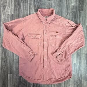 IMUS Made in USA Washed Brick Pink Button Up Long Sleeve Shirt Men’s